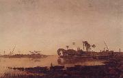Prosper Marilhat The Banks of the Nile at Damanhur oil on canvas
